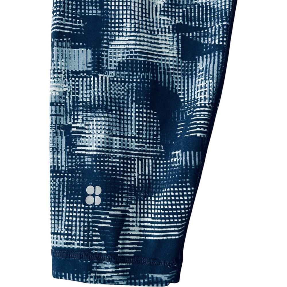 EUC Sweaty Betty 7/8 Power Legging Blue Multi Abstract Print Medium
